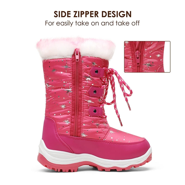 Kids Winter Snow Boots - FUCHSIA - 3